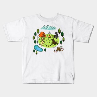 Happy Labrador Camping Kids T-Shirt